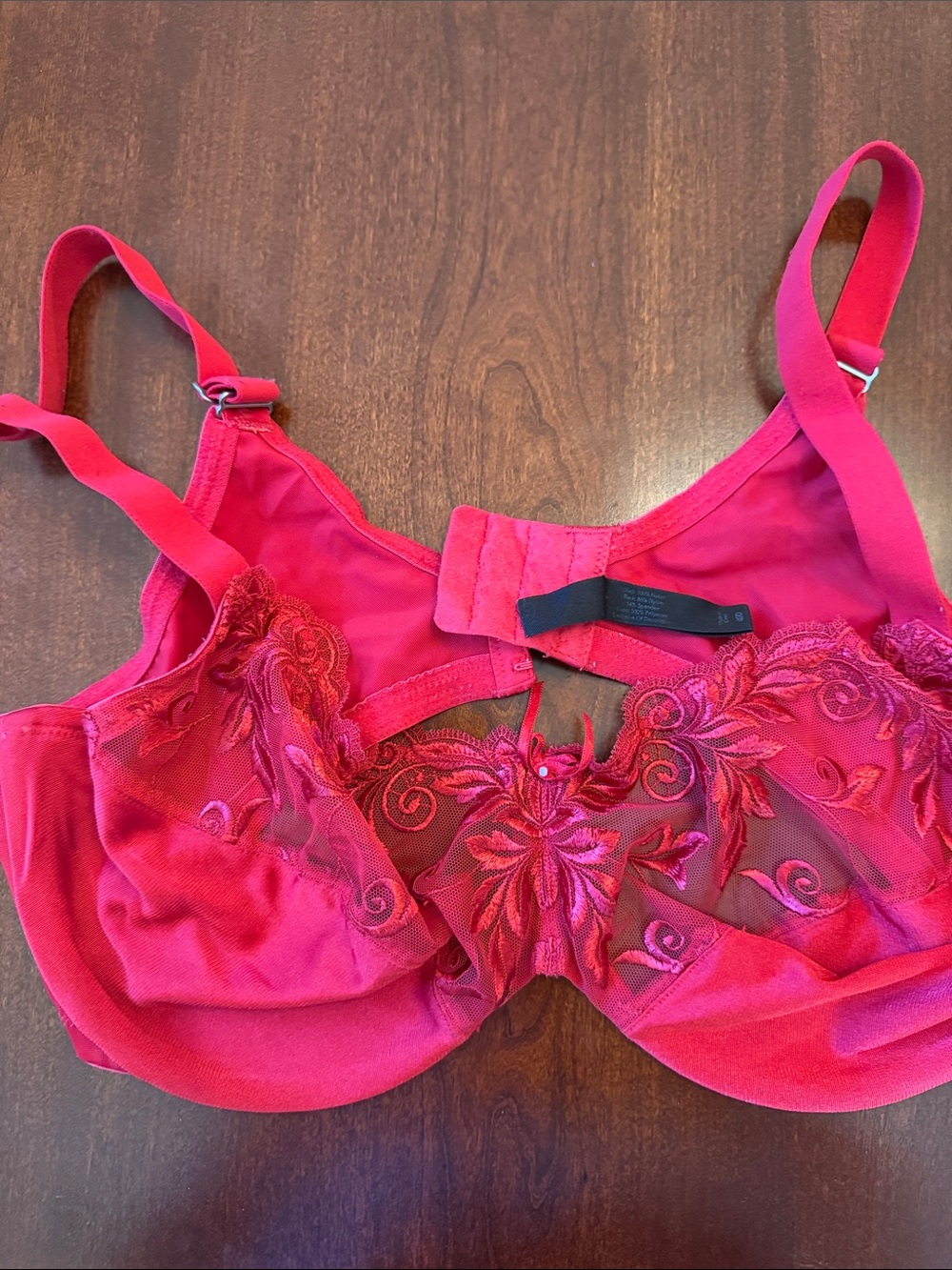 Soma Red Floral Embroidered Underwire Bra